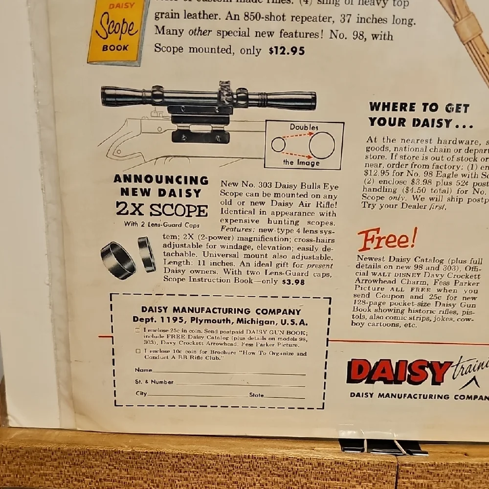 Vintage Daisy Air Rifles Advertisement 1955
